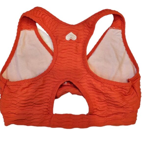 Booty By Brabants Sports Bra Orange CROCO SKIN DEEP V TOP PAPRIKA One Size L - Picture 5 of 9